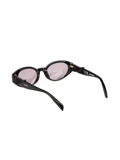 Zadig & Voltaire Szv502 Acetate Cat-eye Sunglasses In Black