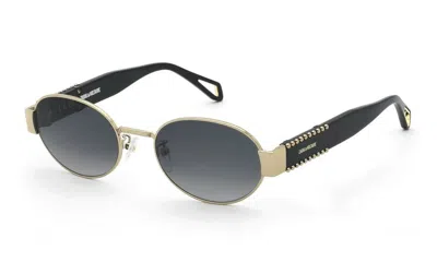 Zadig & Voltaire Szv504 Oval Metal Frame Sunglasses In Black