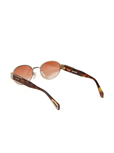Zadig & Voltaire Szv504 Stainless Steel Round-frame Sunglasses In Gold