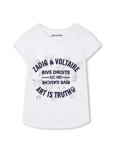 Zadig & Voltaire Mini Girls' Cotton Tee Shirt In White