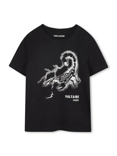 Zadig & Voltaire Zadig&voltaire T Shirt With "scorpion" Logo In Black