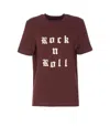 Zadig & Voltaire Crewneck Graphic Print Rock N Roll Beaded Top In Burgundy