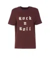 Zadig & Voltaire Crewneck Graphic Print Rock N Roll Beaded Top In Burgundy