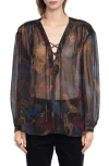 Zadig & Voltaire Tamela Horses Sheer Mousseline Top In Multi