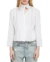 Zadig & Voltaire Tano Tomboy Lace Crop Shirt In White