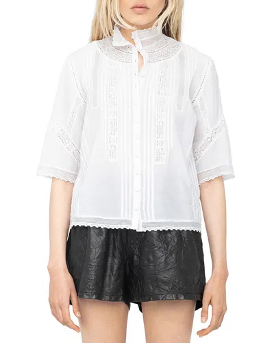 Zadig & Voltaire Tanos Tomboy Shirt In White