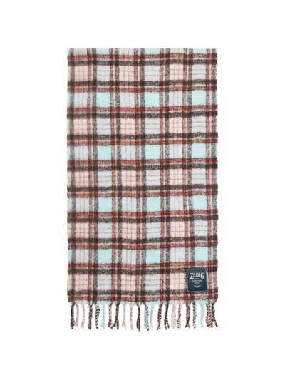 Zadig & Voltaire Womens Ballet Joan Tartan Wool-blend Scarf In Multi