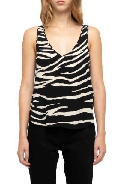 Zadig & Voltaire Tarys Zebra Print Tank In Black