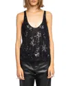 Zadig & Voltaire Womens Tarysa Star-embellished Woven Top Black In Black