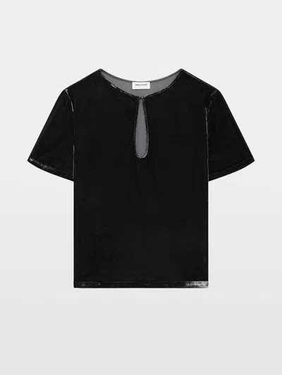 Zadig & Voltaire Tchai Velvet Top In Black