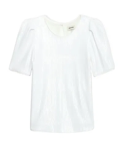 Zadig & Voltaire Tchao Sequinned T-shirt In White