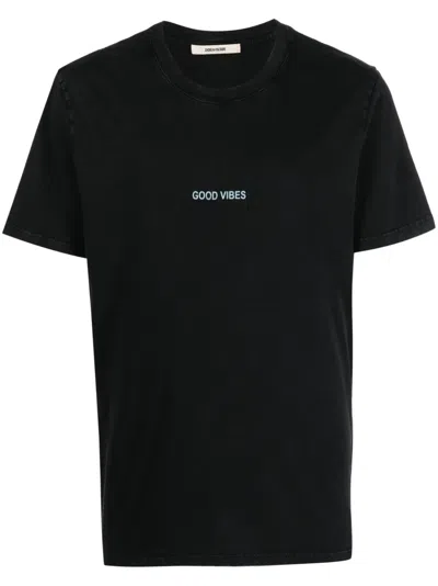 Zadig & Voltaire Ted Logo-print Cotton T-shirt In Noir