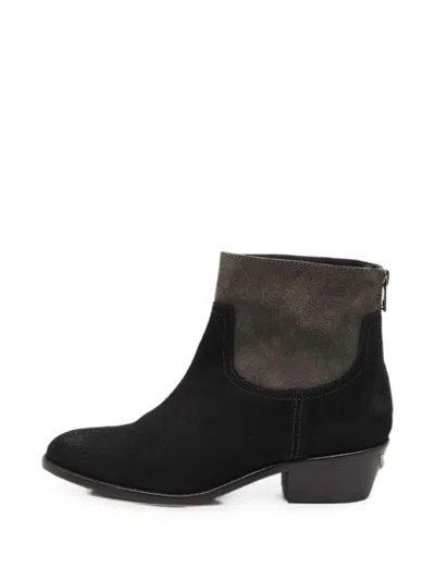 Pre-owned Zadig & Voltaire Teddy Ankle Boots In Black
