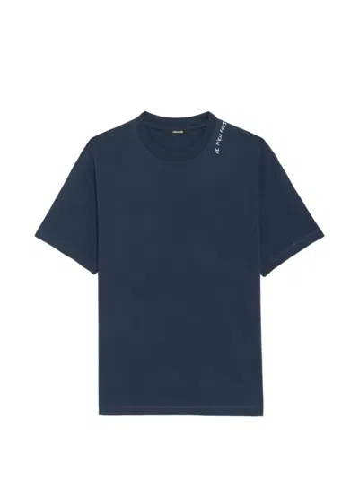 Zadig & Voltaire Teddy Embroidered-shoulder T-shirt In Blue