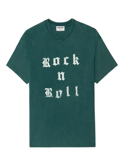 Zadig & Voltaire Teddy Rock N Roll Studs T-shirt In Green