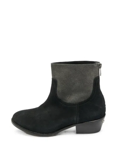 Pre-owned Zadig & Voltaire Teddy Suede Ankle Boots In Black