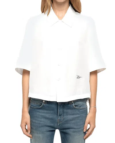 Zadig & Voltaire Telmy Silk Tie Sleeve Shirt In White