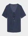 Zadig & Voltaire Terzo Jacquard Satin Lace-up Top