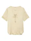 Zadig & Voltaire Terzo Lace-up Short-sleeved Top In Neutral