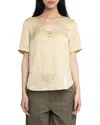 Zadig & Voltaire Terzo Lace-up Short-sleeved Top In Neutral