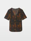 Zadig & Voltaire Terzo Python Print Silk Button-up Shirt In Brown