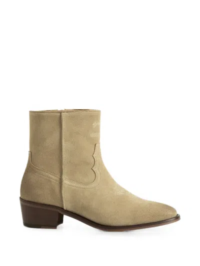 Zadig & Voltaire Tex Low Suede Ankle Boots In Brown