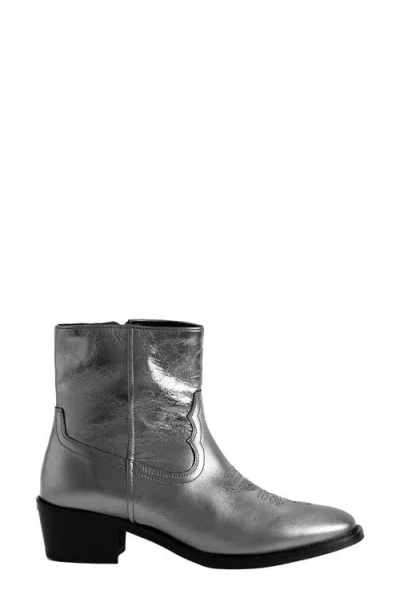Zadig & Voltaire Tex Low Western Bootie In Multi