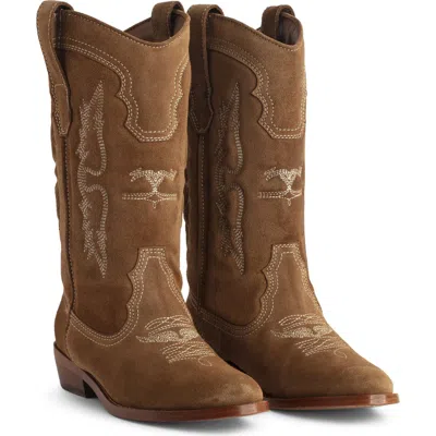 Zadig & Voltaire Tex Western Wild Leather Western Boot In Brown