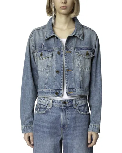 Zadig & Voltaire The Aretha Wb Cropped Jacket In Animal Print