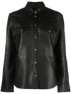 Zadig & Voltaire Thelma Press-stud Leather Shirt In Black