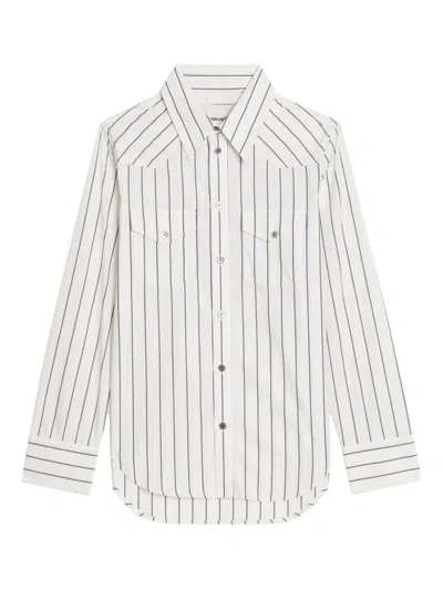 Zadig & Voltaire Thelma Striped Pocket Shirt In White