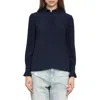Zadig & Voltaire Thely Frill Button-up Shirt Shirt In Blue