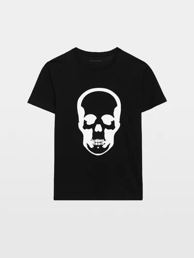Zadig & Voltaire Thierry Cotton Skull Print Tee In Black