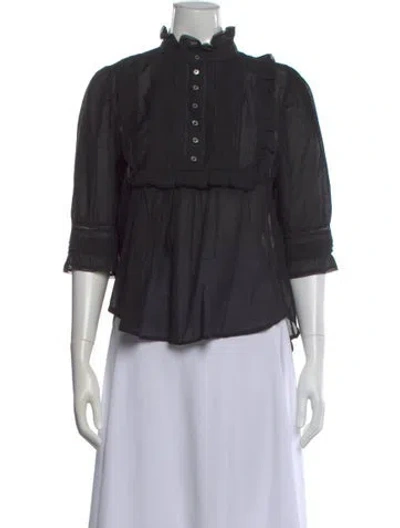 Pre-owned Zadig & Voltaire Three-quarter Sleeve Blouse In Black
