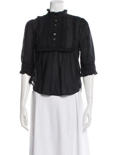 Pre-owned Zadig & Voltaire Three-quarter Sleeve Blouse In Black