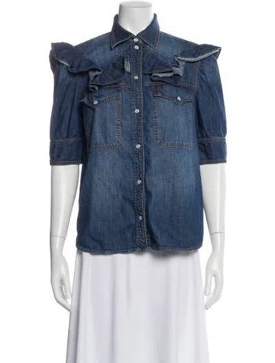 Pre-owned Zadig & Voltaire Three-quarter Sleeve Blouse In Blue