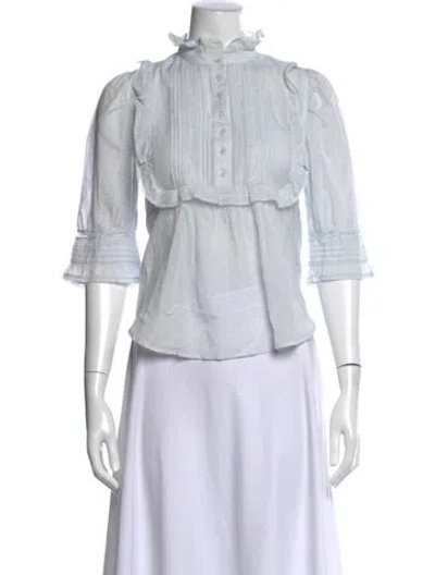 Pre-owned Zadig & Voltaire Three-quarter Sleeve Blouse In Blue