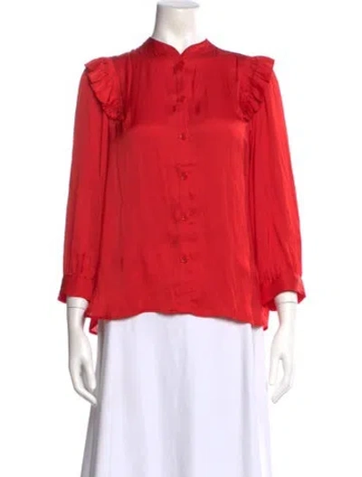 Pre-owned Zadig & Voltaire Three-quarter Sleeve Blouse In Red