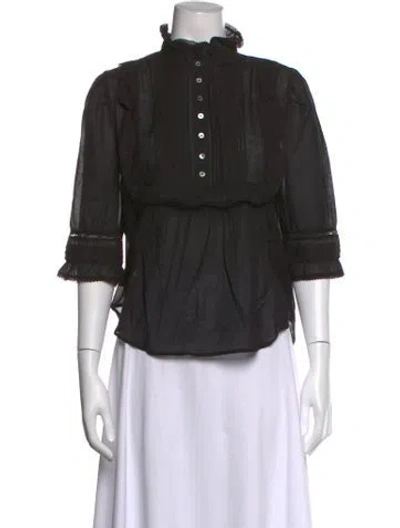 Pre-owned Zadig & Voltaire Three-quarter Sleeve Blouse W/ Tags In Black