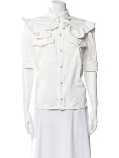 Pre-owned Zadig & Voltaire Three-quarter Sleeve Blouse In White