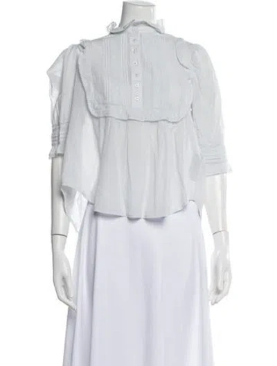 Pre-owned Zadig & Voltaire Three-quarter Sleeve Blouse In White