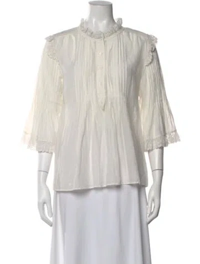 Pre-owned Zadig & Voltaire Three-quarter Sleeve Blouse In White