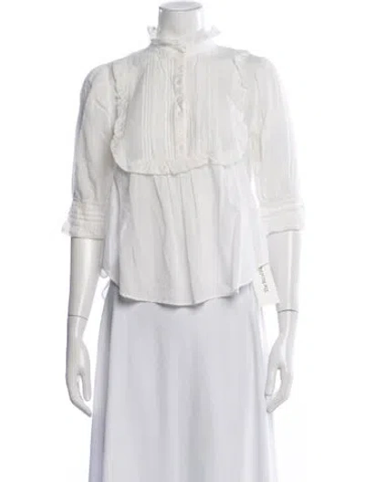Pre-owned Zadig & Voltaire Three-quarter Sleeve Blouse In White