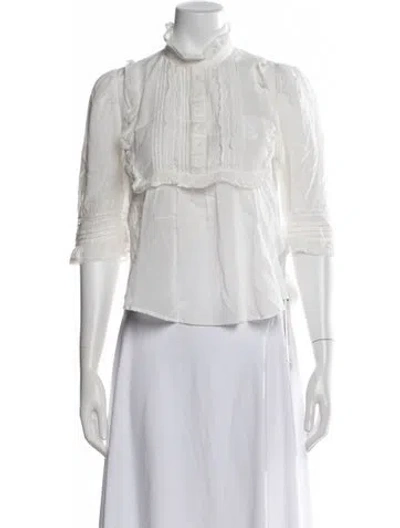 Pre-owned Zadig & Voltaire Three-quarter Sleeve Blouse In White