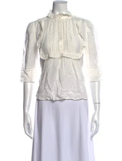 Pre-owned Zadig & Voltaire Three-quarter Sleeve Blouse In White