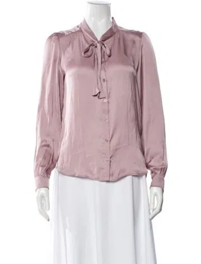 Pre-owned Zadig & Voltaire Tie Neck Long Sleeve Blouse In Pink