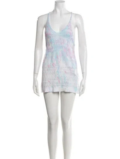 Pre-owned Zadig & Voltaire Tie-dye Print Cover-up In White