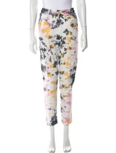 Pre-owned Zadig & Voltaire Tie-dye Print Crystal Embellishments Sweatpants In White