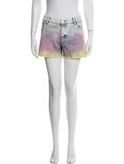 Pre-owned Zadig & Voltaire Tie-dye Print Mini Shorts In Blue/white