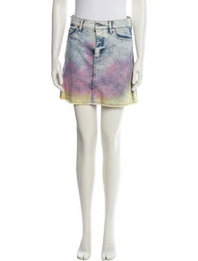 Pre-owned Zadig & Voltaire Tie-dye Print Mini Skirt In Blue